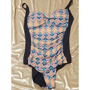 Romenza Targo One Piece Swimsuit Paddle XL Twist Striped Beachy Summer Tropical